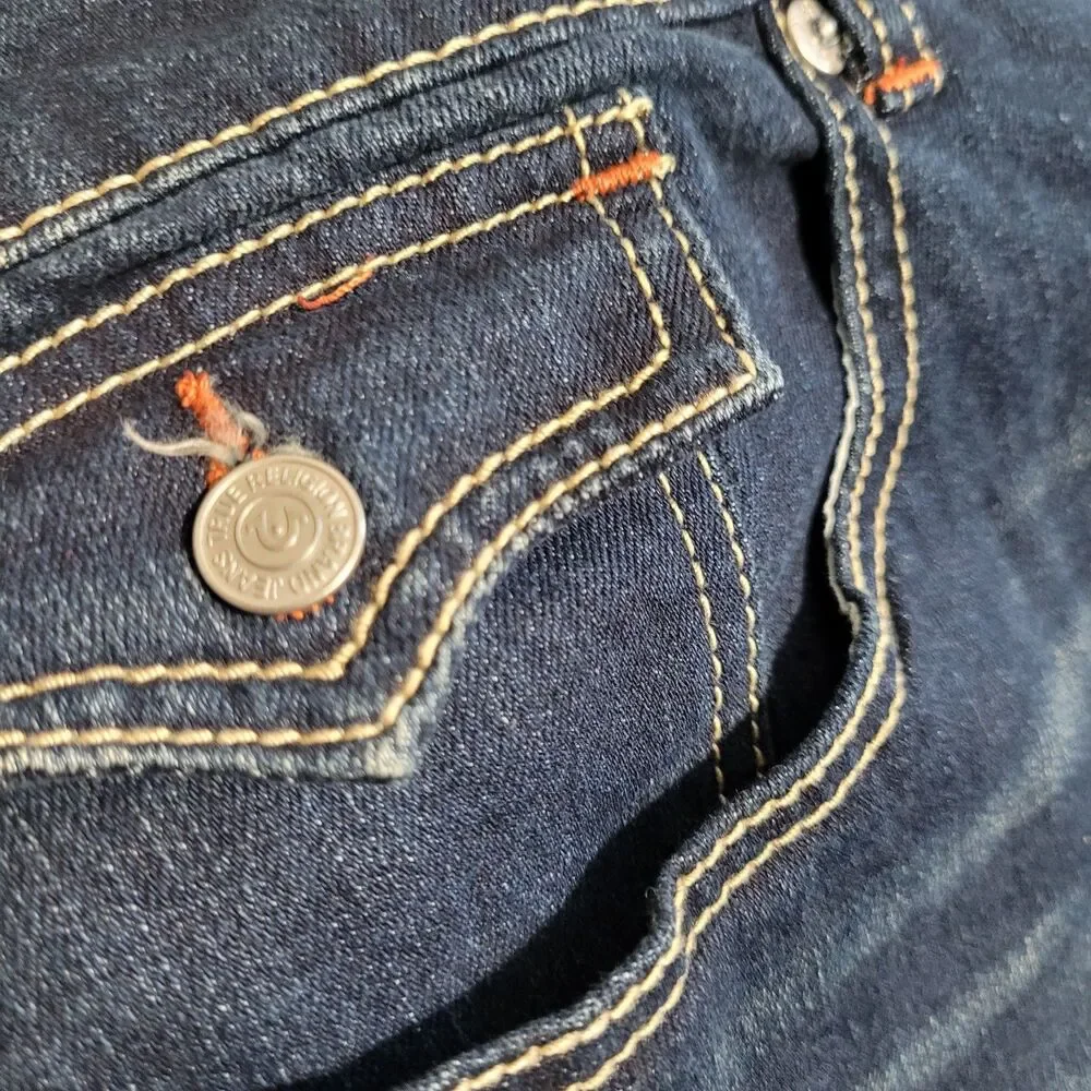 True Religion size 40 Geno Relaxed Slim denim jeans dark wash